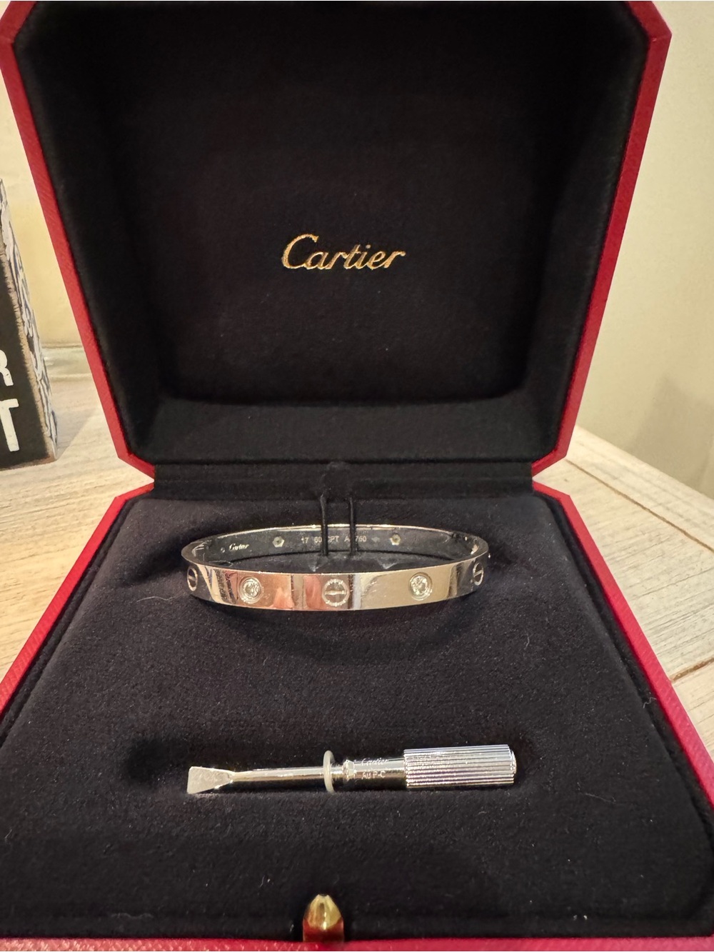 Cartier White Gold Love Bracelet with Diamonds